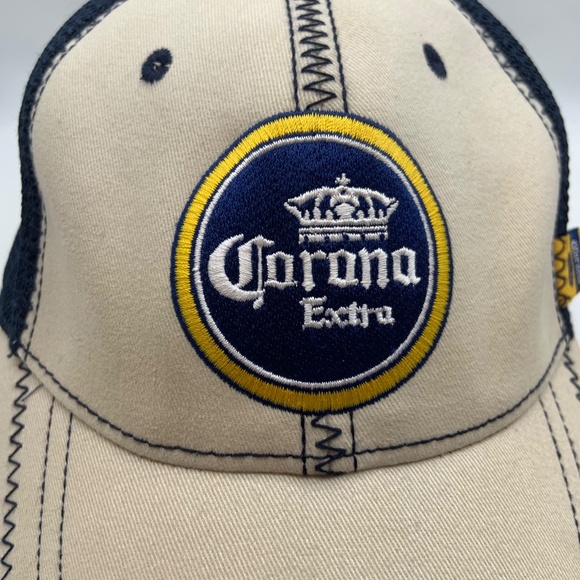 Corona Extra La Cerveza Mas Fina Retro Stitched Embroidered Meshback Hat - Picture 10 of 16